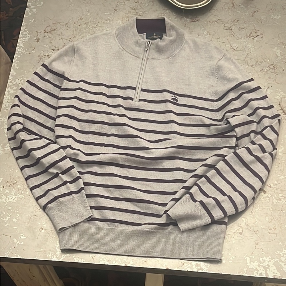 Brooks Brothers Sweater L Beautiful Subtle Purple Pullover Merino Wool Soft!